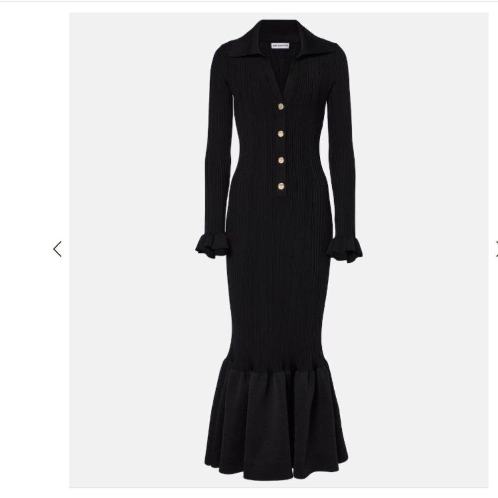 Self-Portrait Black Flared Button-Down Dress